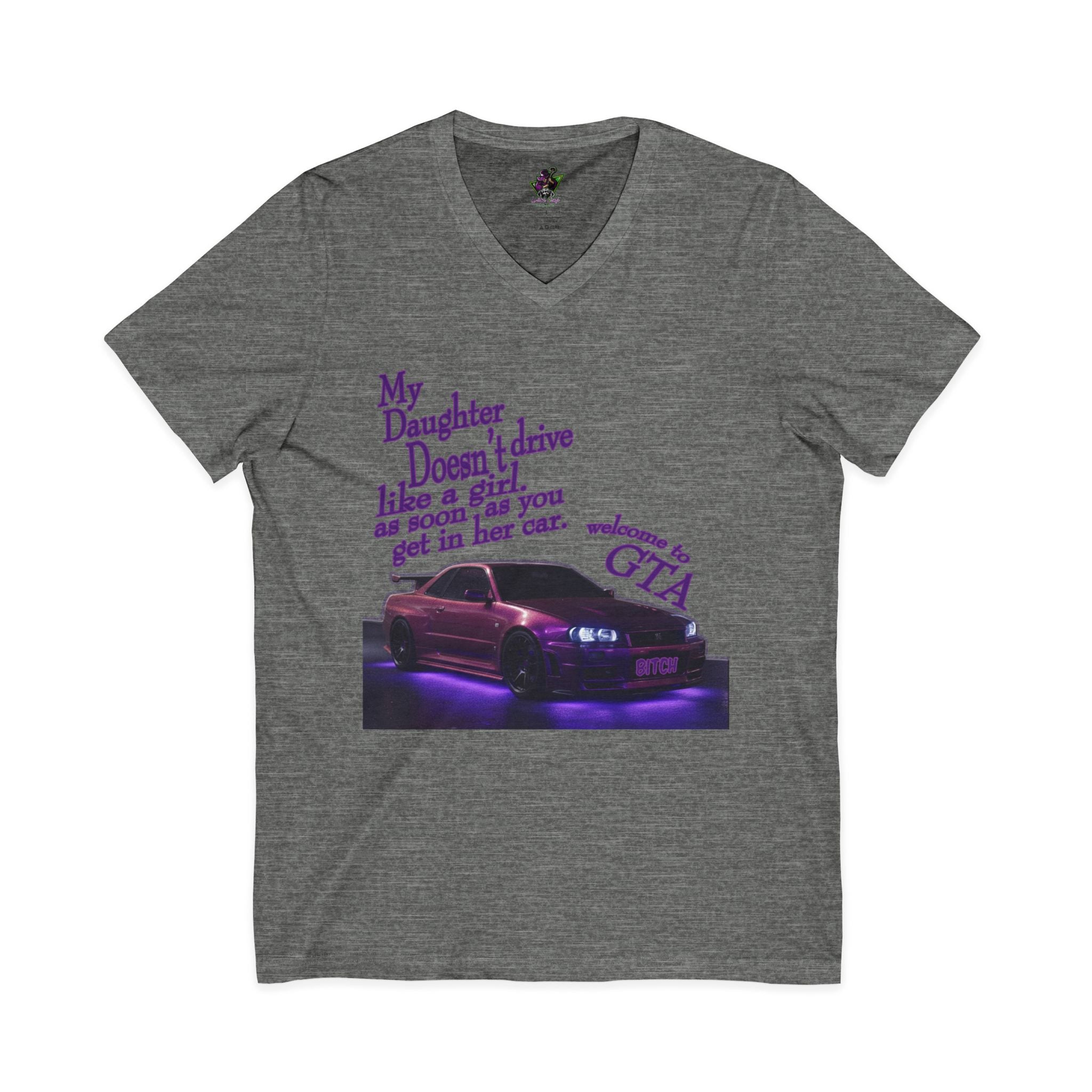 Daughter Doesn't Drive Like A Girl Purple / V-Neck Tee