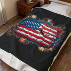 American Brick Flag / Velveteen Plush Blanket