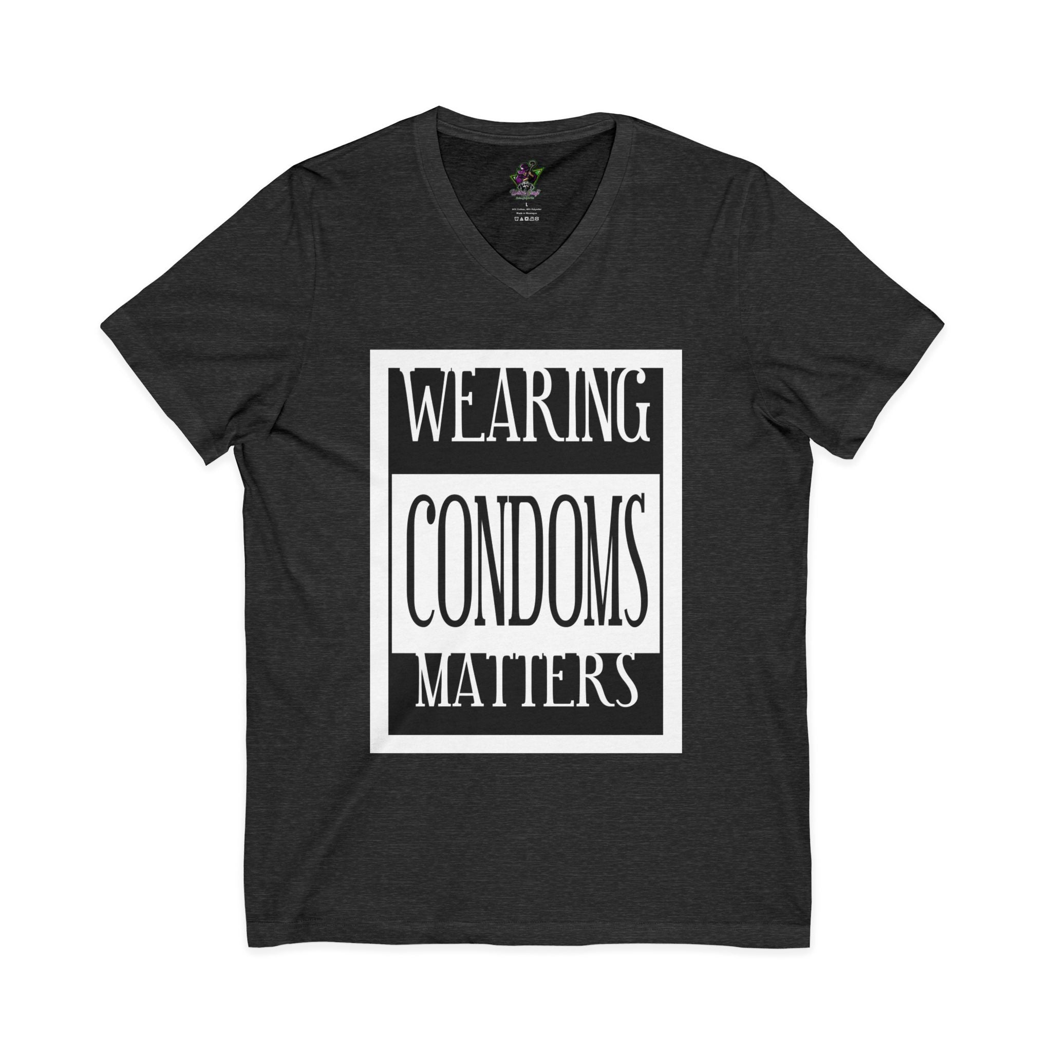 Wearing Condoms Matters / V-Neck Tee