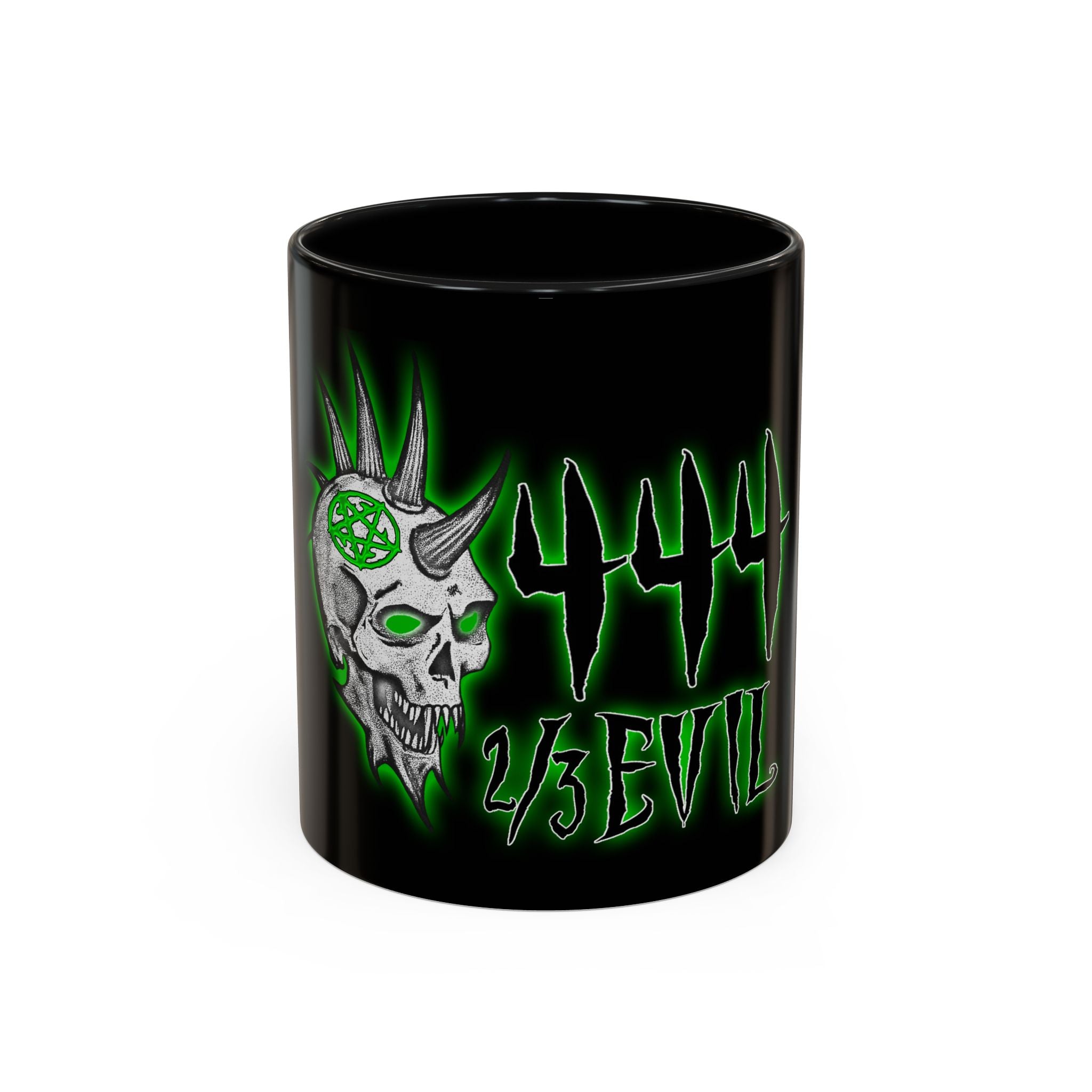 2/3 Evil Punk Skull / Accent Coffee Mug 11/15oz