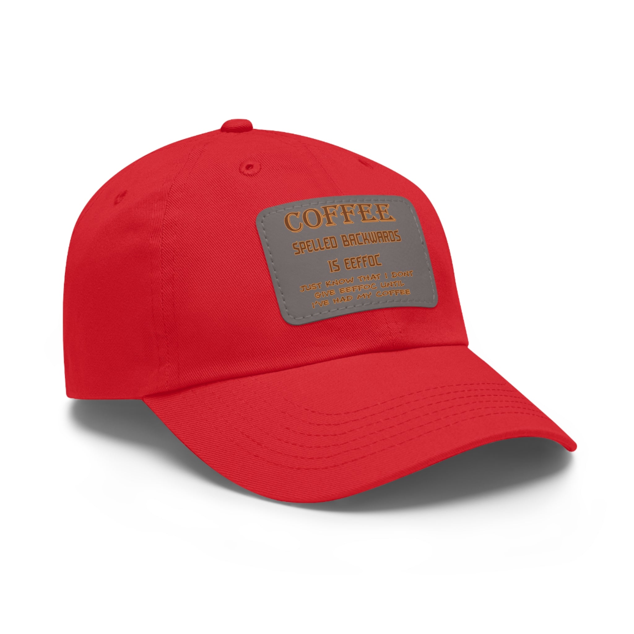 Coffee Spelled Backwards Is EEFFOC/ Leather Patch