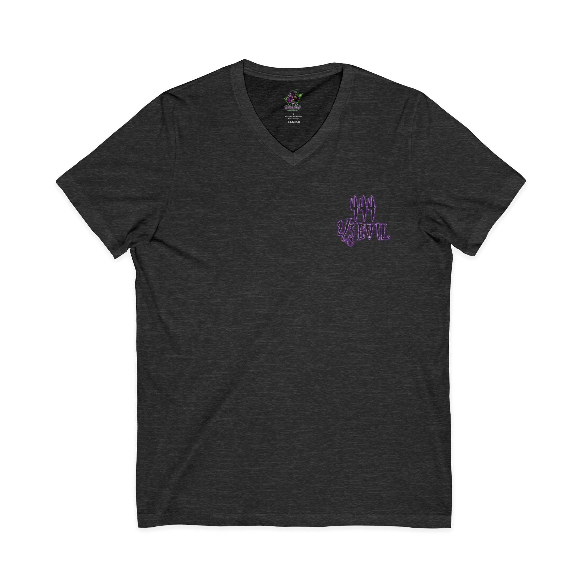 2/3 Evil Gothic Purple Script / V-Neck Tee