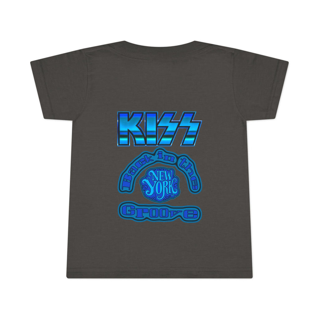 Toddler T-Shirt - KISS Band Graphic Tee (Blue Retro Rock Guitar Design)