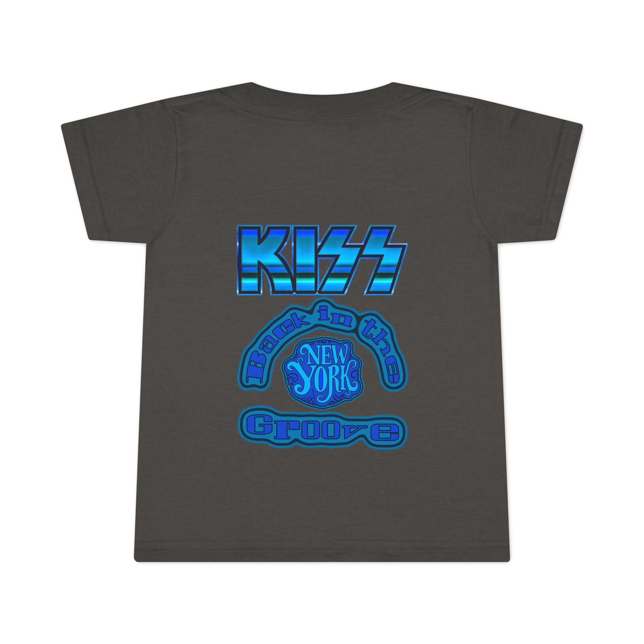 Toddler T-Shirt - KISS Band Graphic Tee (Blue Retro Rock Guitar Design)