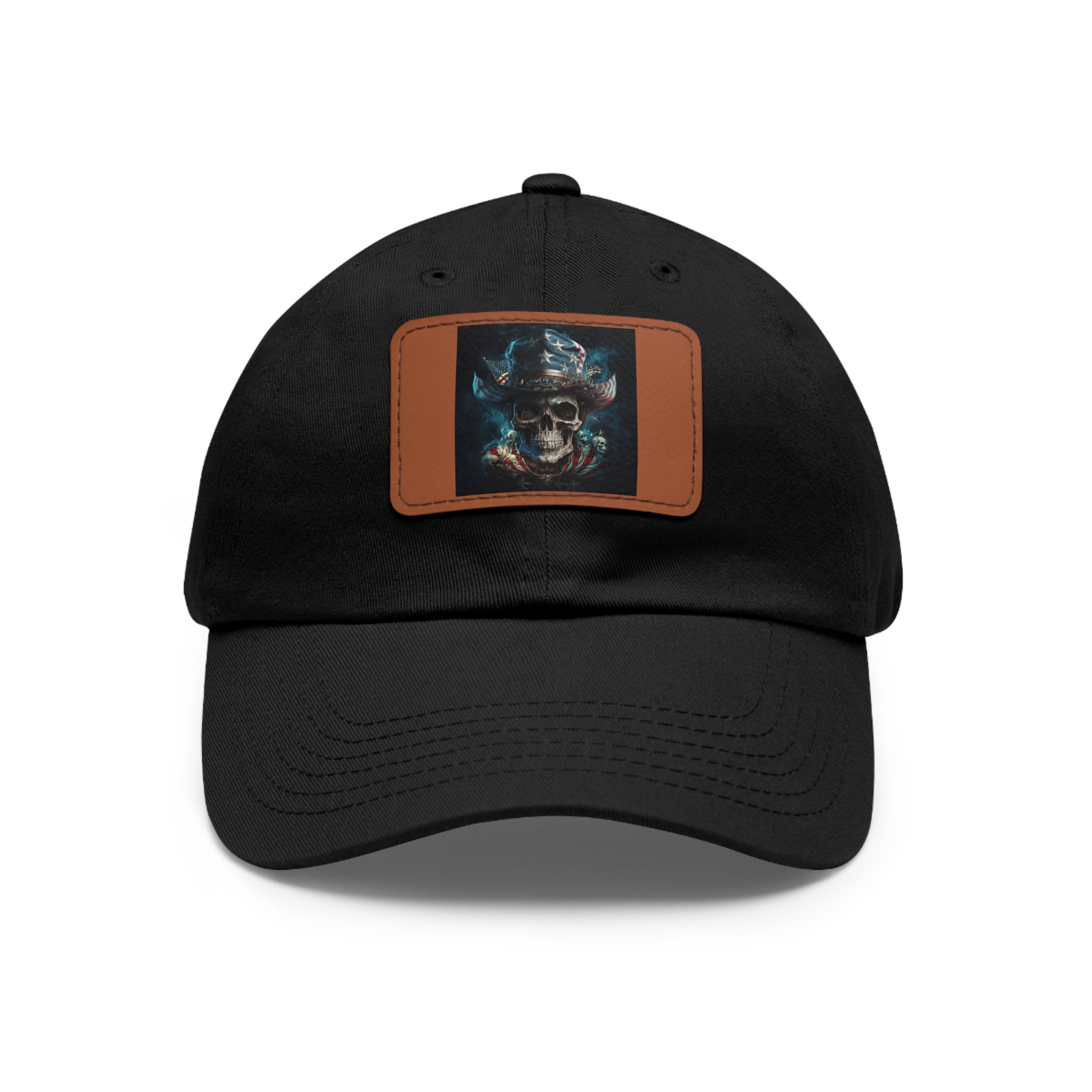 Skull Cowboy / Leather Patch Hat