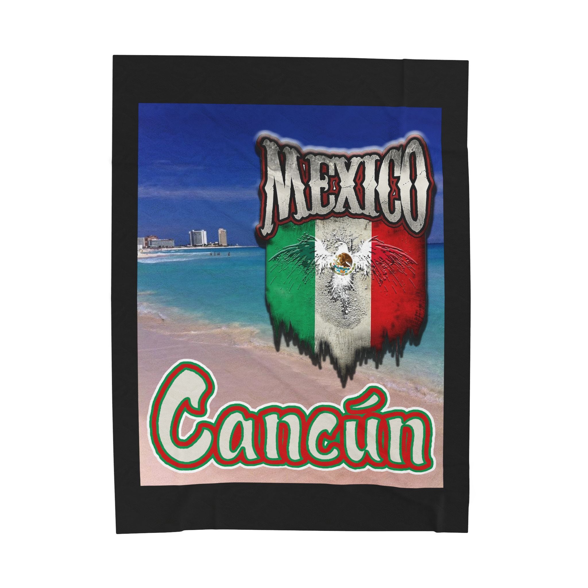 Cancún Mexico Beach / Velveteen Plush Blanket