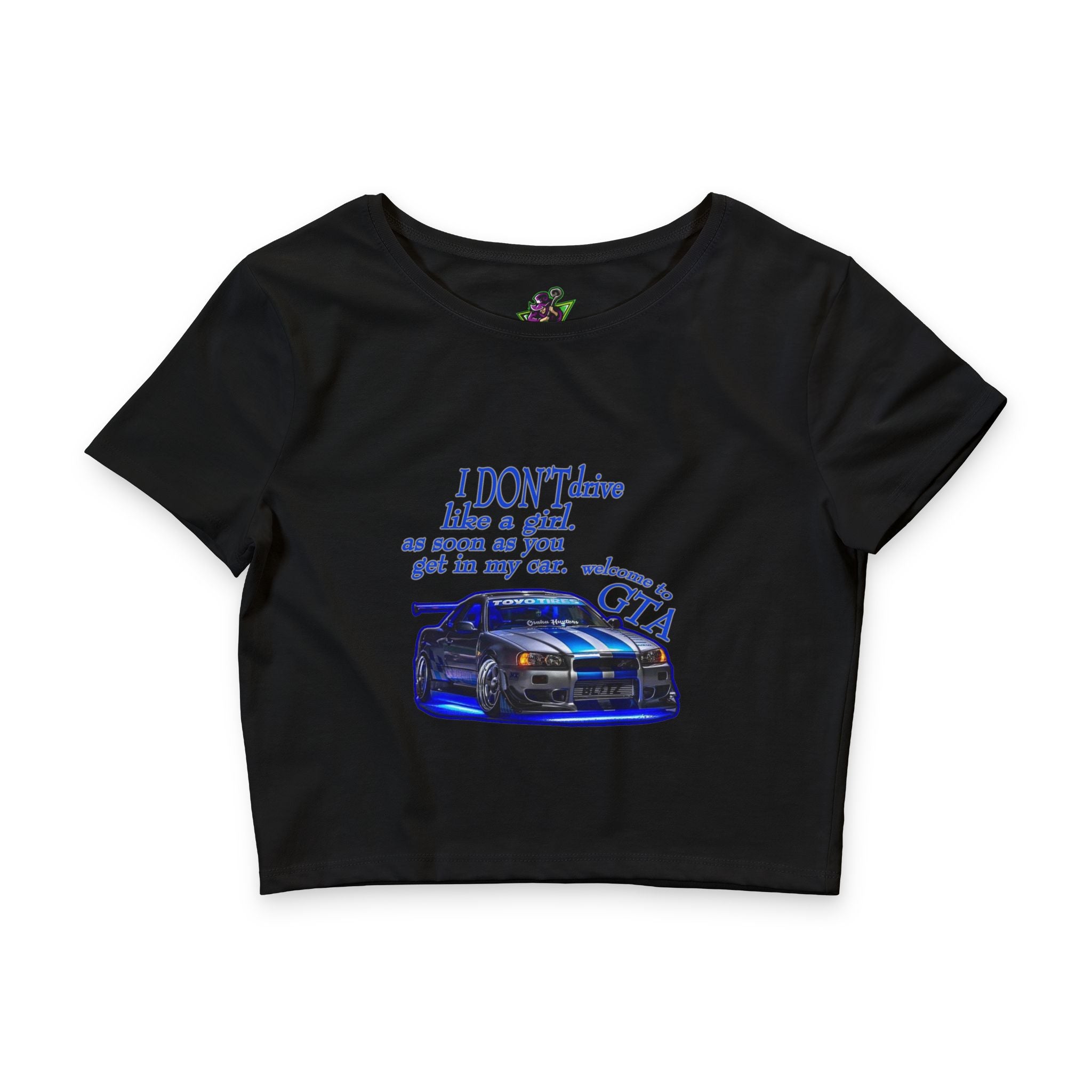 I Don't Drive Blue /Crop Tee