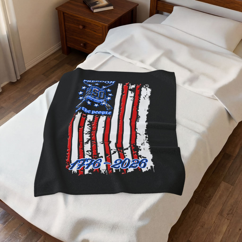 250th Anniversary Flag / Velveteen Plush Blanket