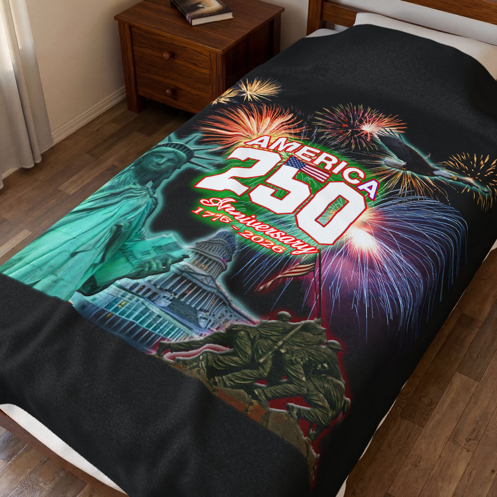 Statue of Liberty 250th / Velveteen Plush Blanket