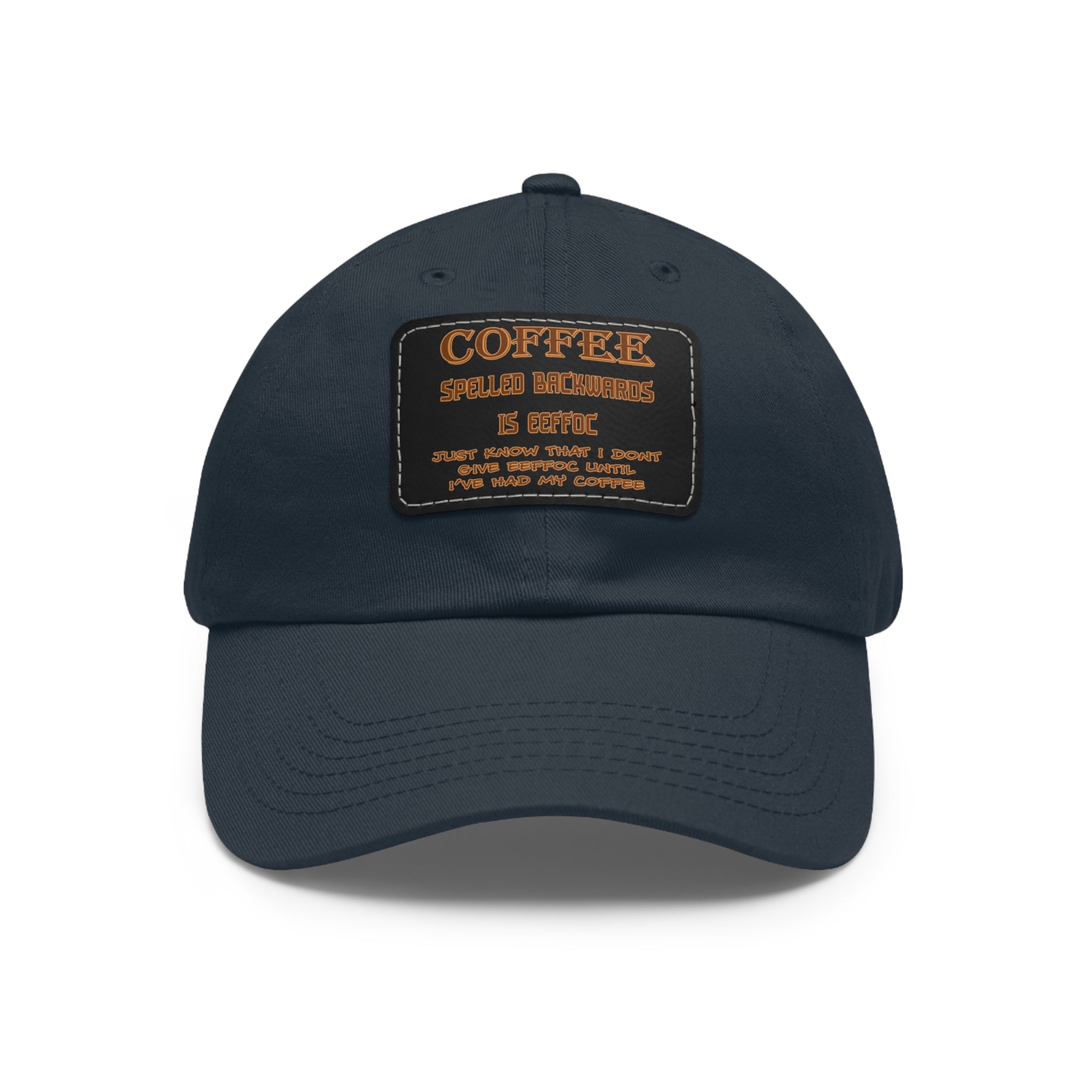 Coffee Spelled Backwards Is EEFFOC/ Leather Patch