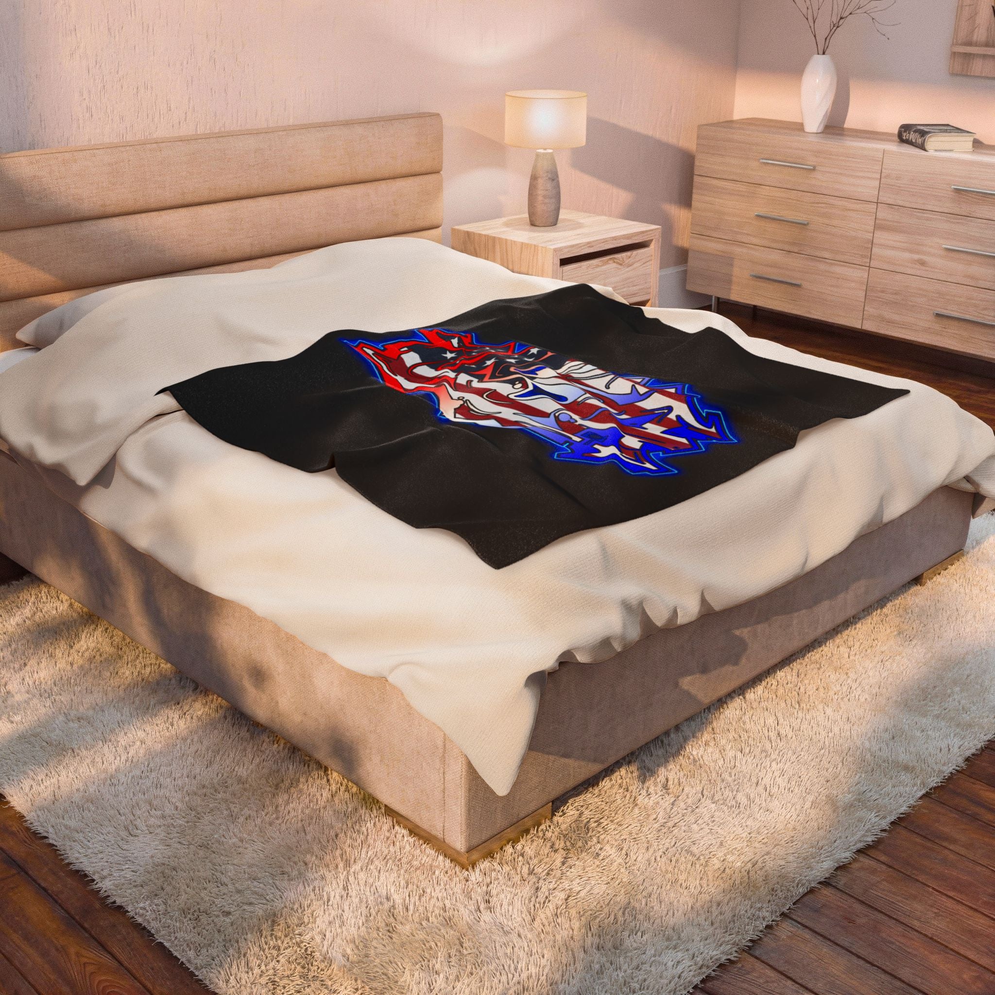 USA Graffiti / Velveteen Plush Blanket