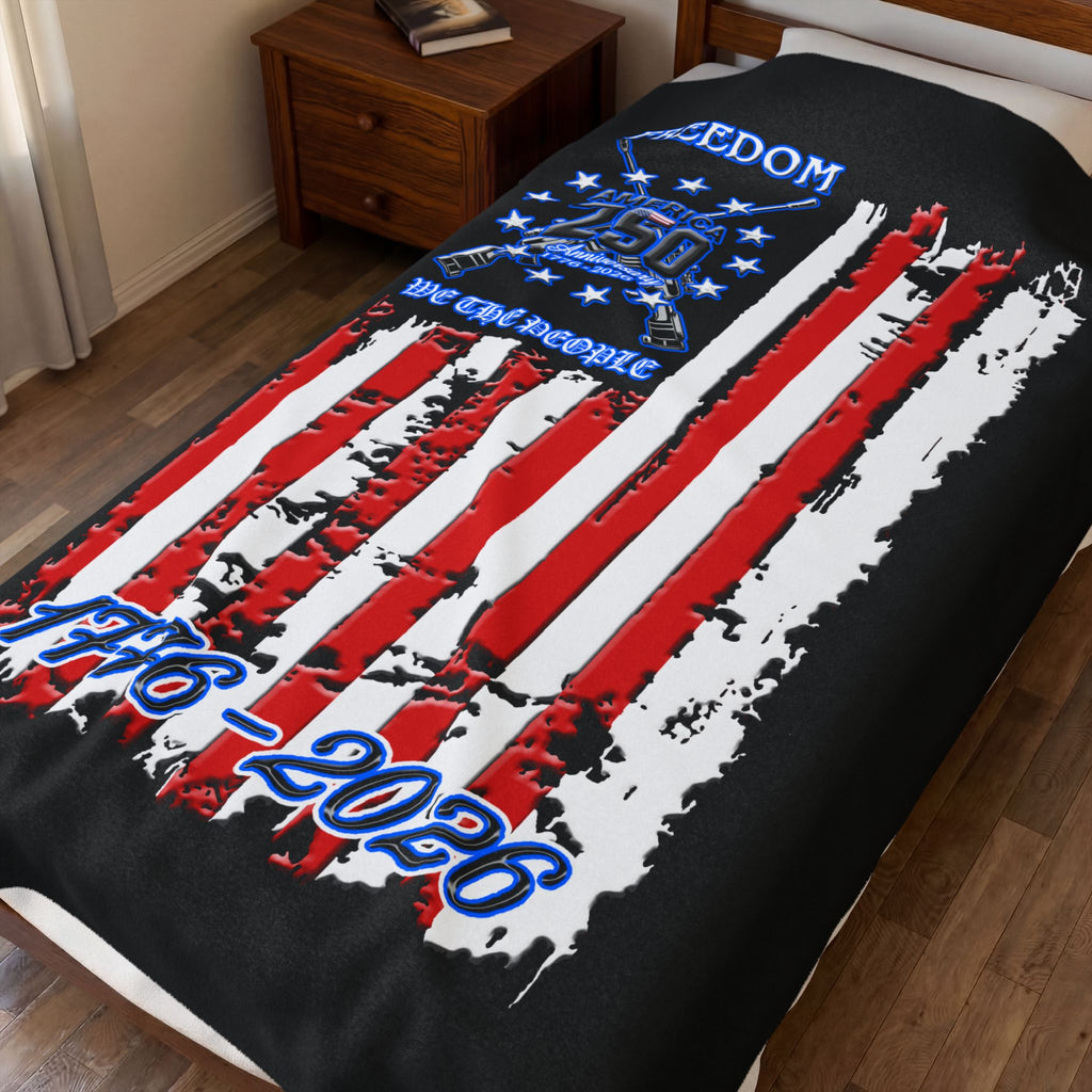 250 Anniversary Freedom 1776–2026 / Velveteen Plush Blanket