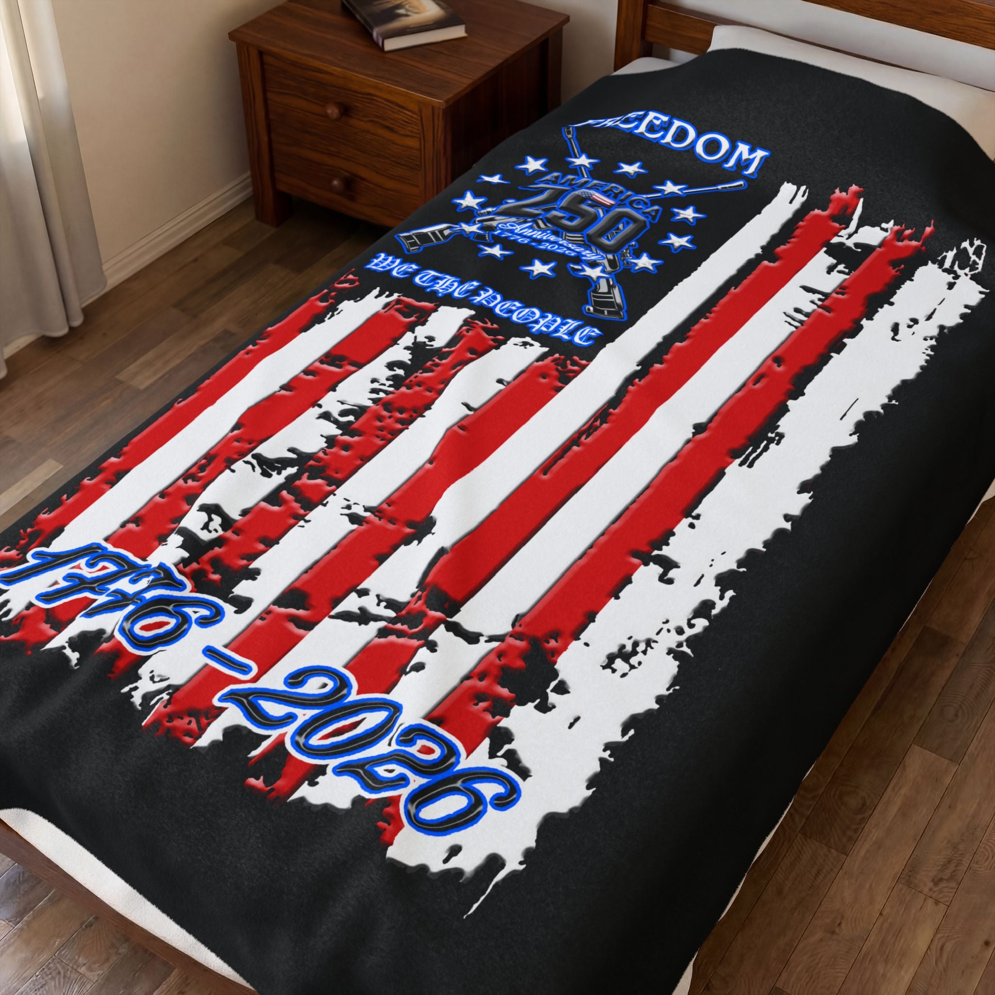 250 Anniversary Freedom 1776–2026 / Velveteen Plush Blanket