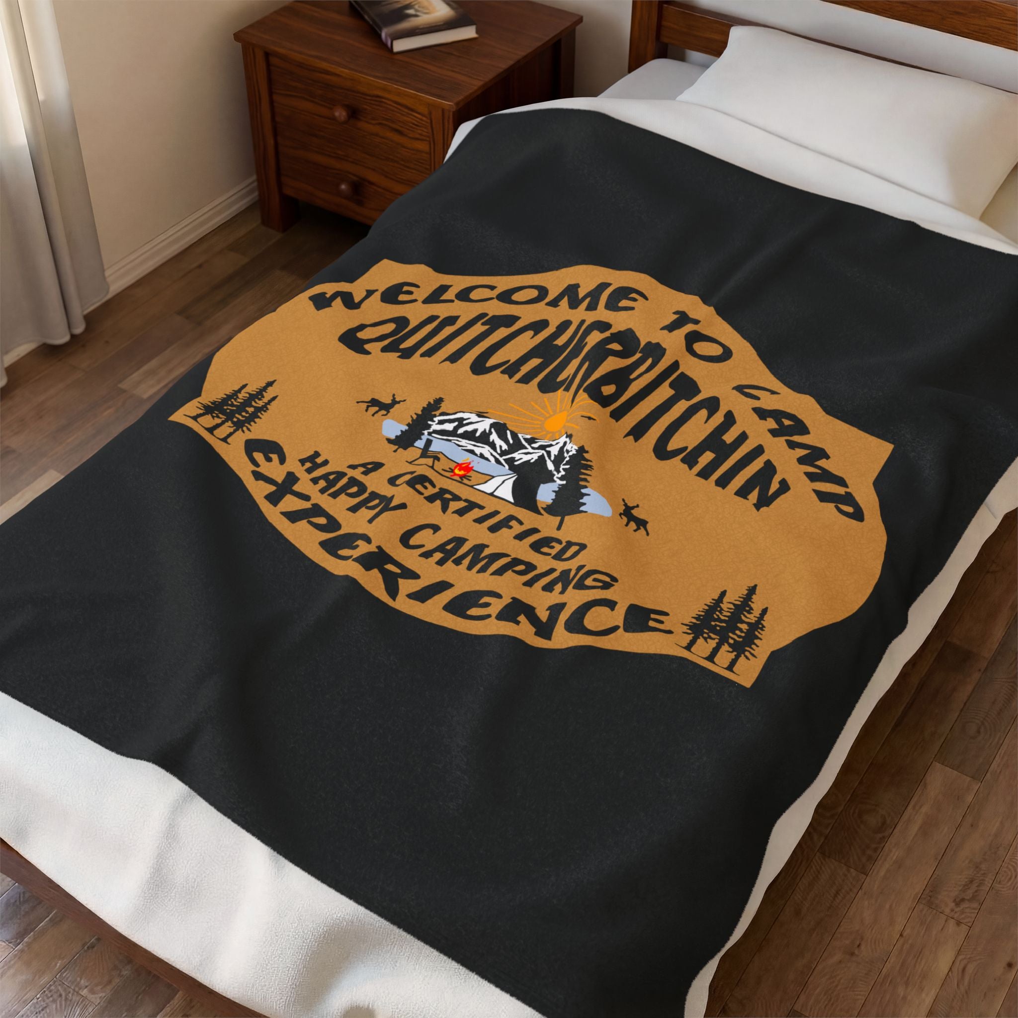 Camp Quitcherbitchin / Velveteen Plush Blanket