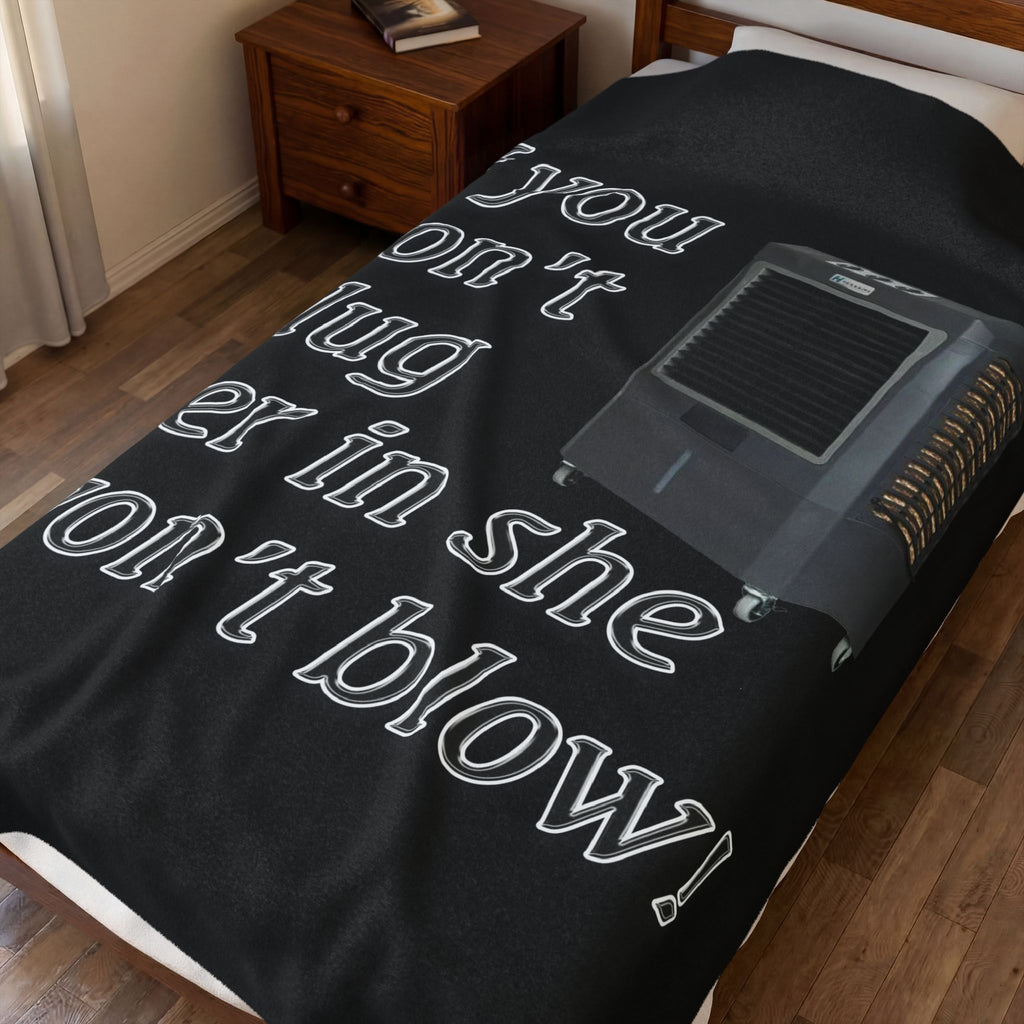Plug Her In / Velveteen Plush Blanket