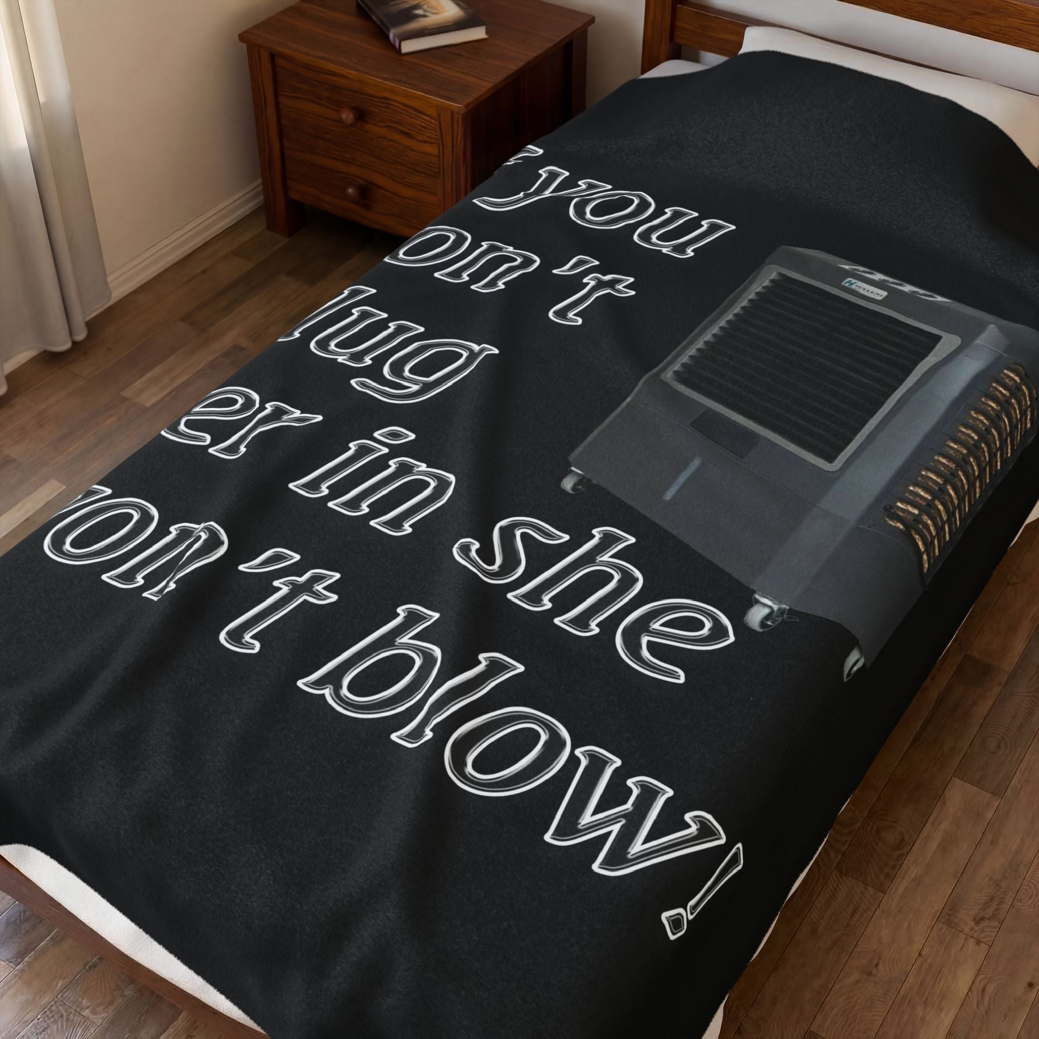 Plug Her In / Velveteen Plush Blanket