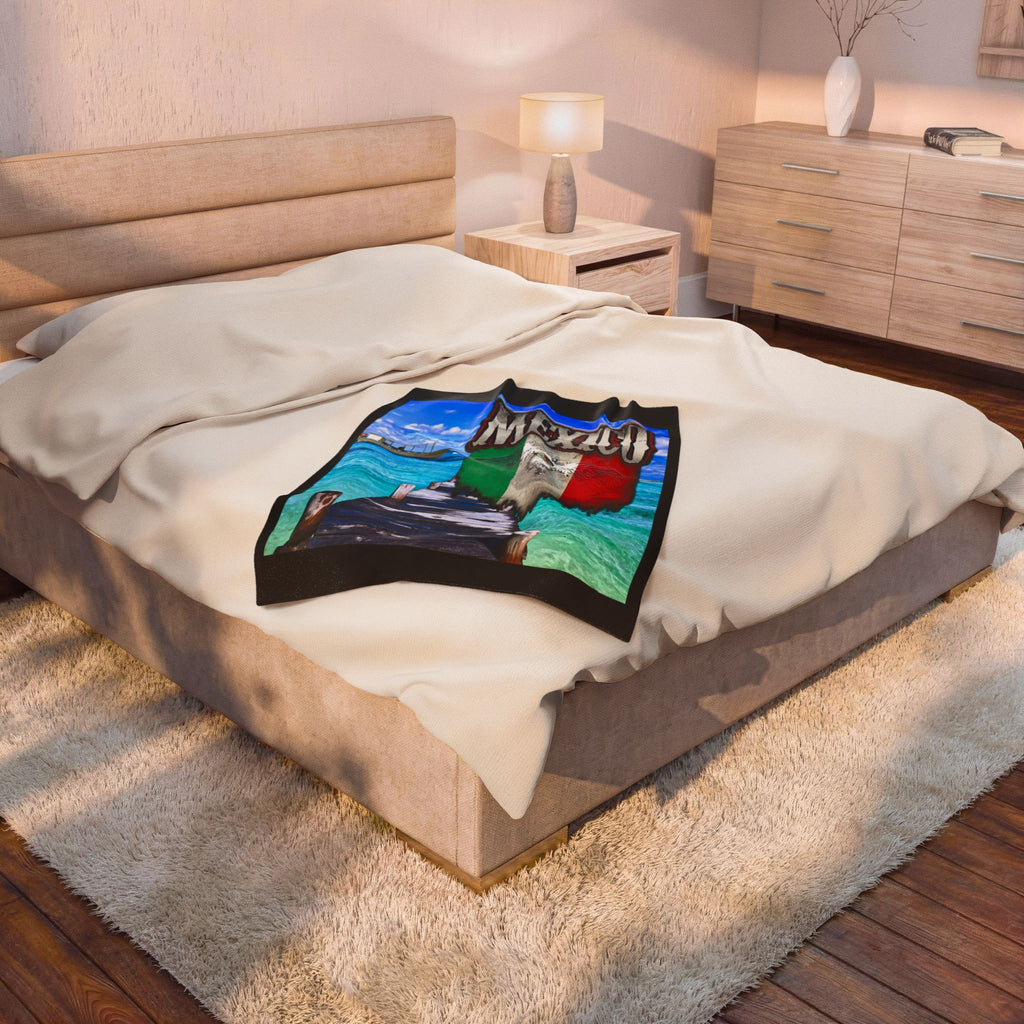 Mexico Beach / Velveteen Plush Blanket