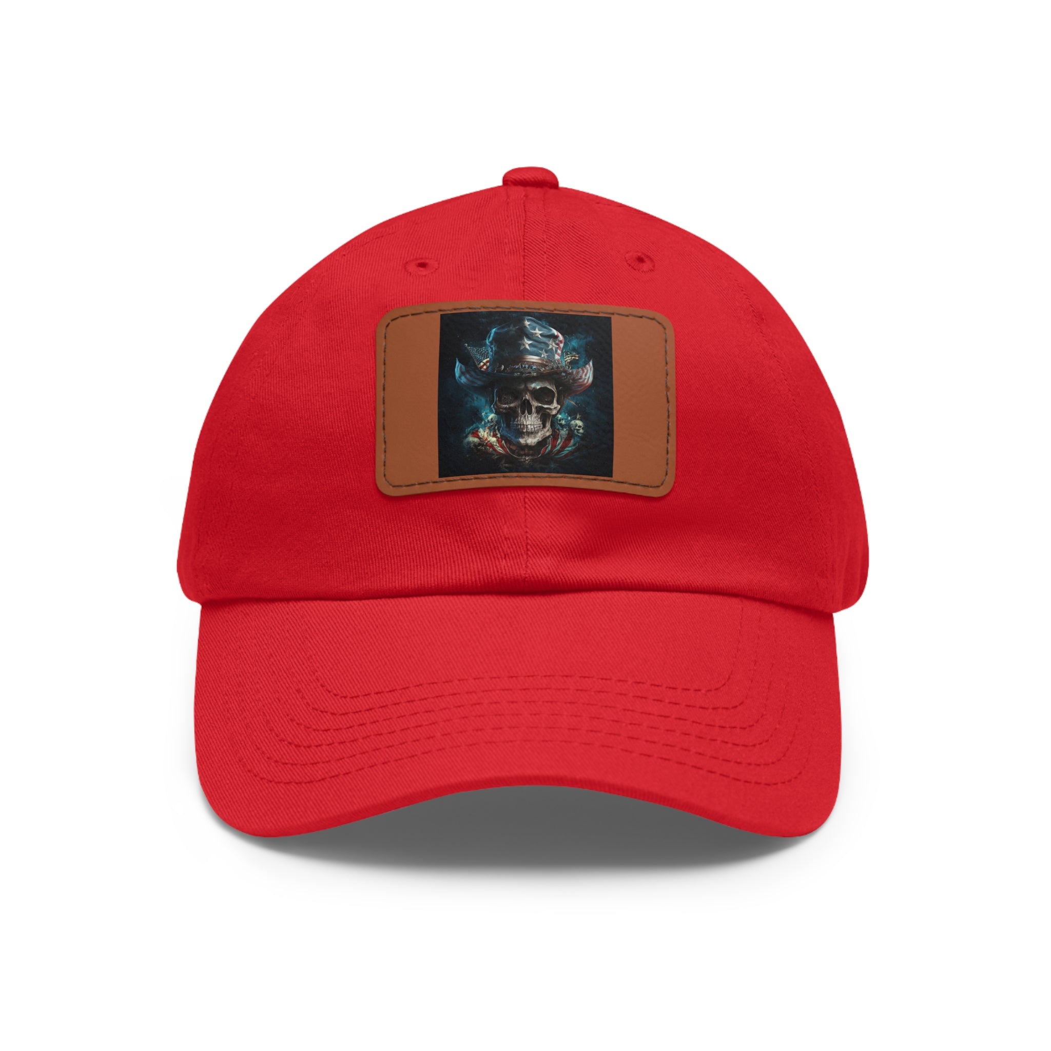 Skull Cowboy / Leather Patch Hat