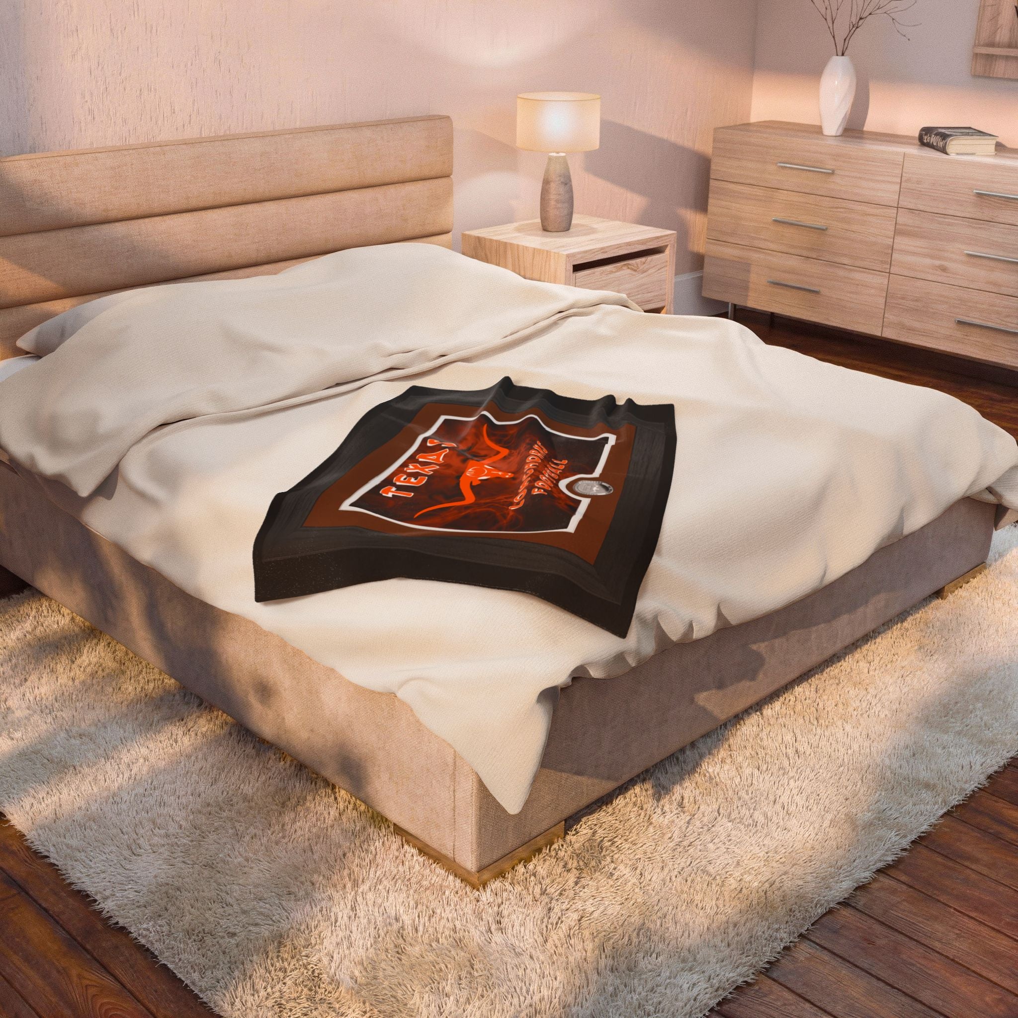 Texas Longhorns Framed / Velveteen Plush Blanket