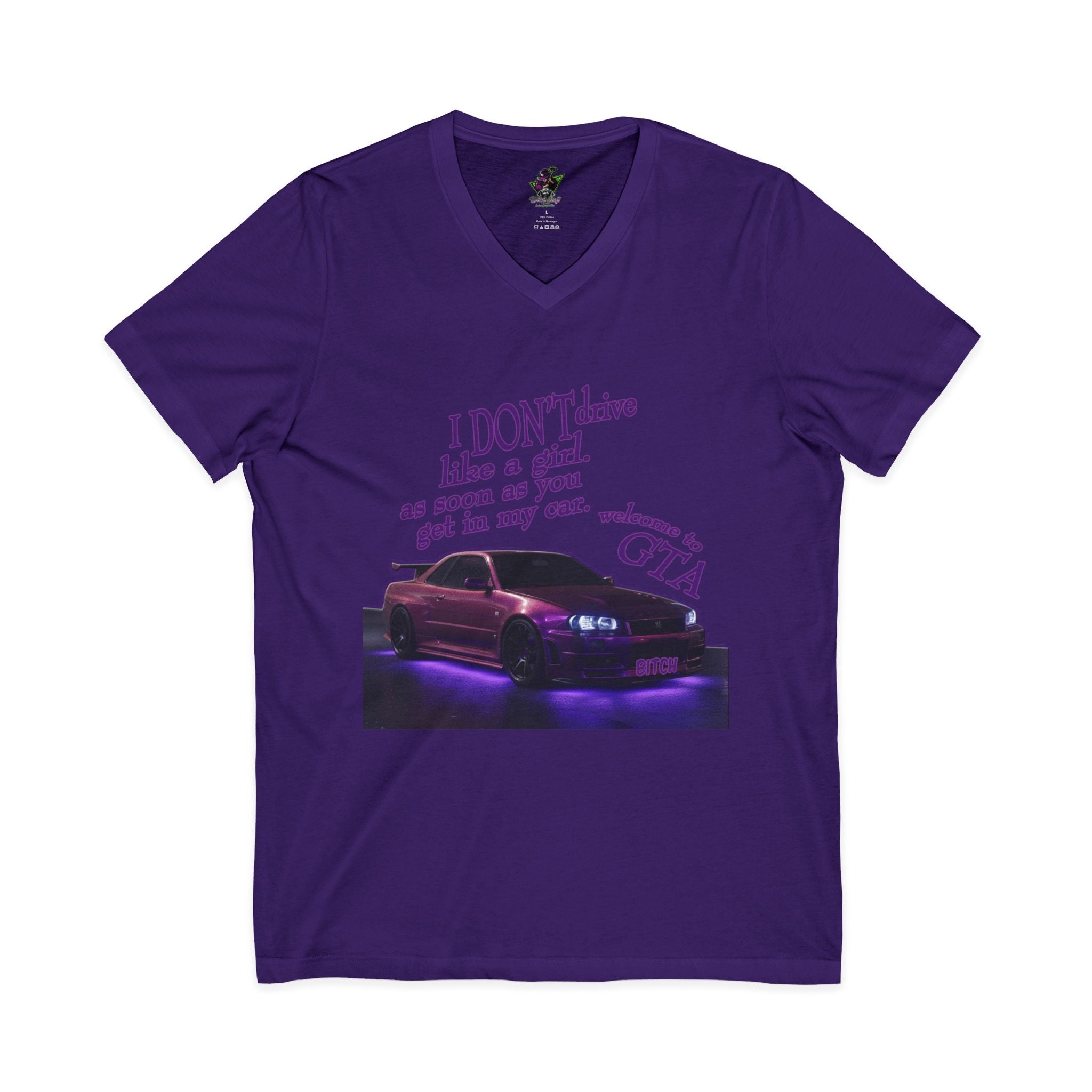 Don't Drive Like a Girl Purple / V-Neck Tee
