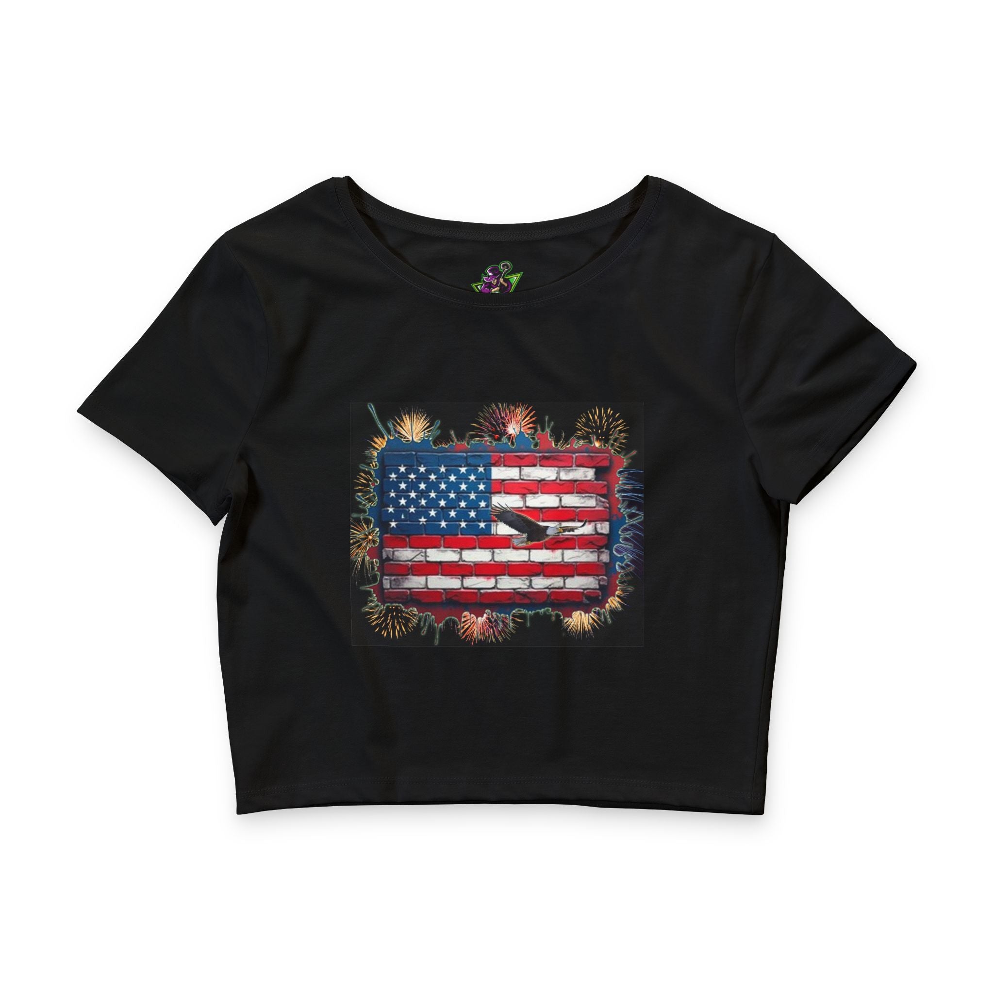 American Brick Flag Fireworks / Crop Tee