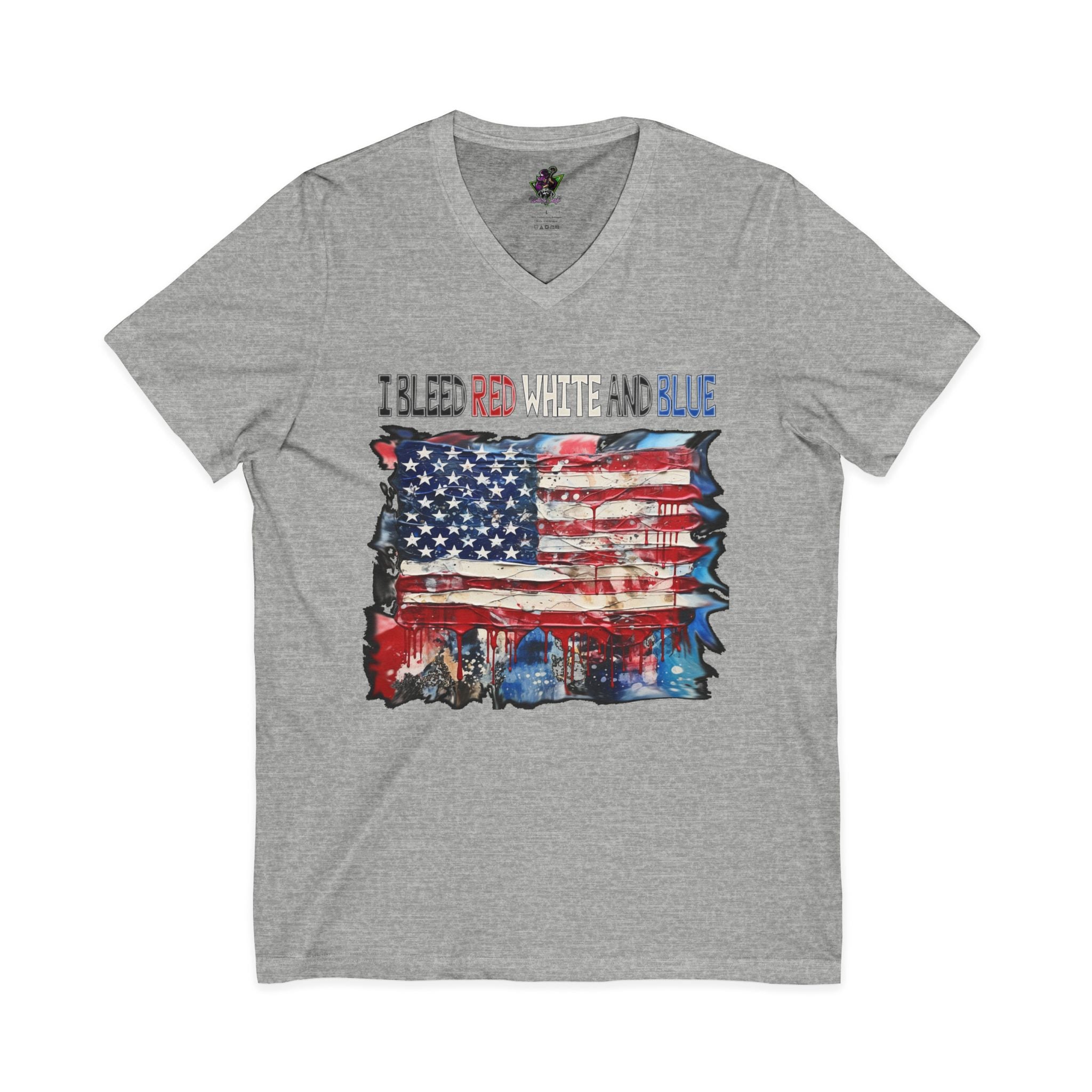 Bleed Red White & Blue / V‑Neck Tee