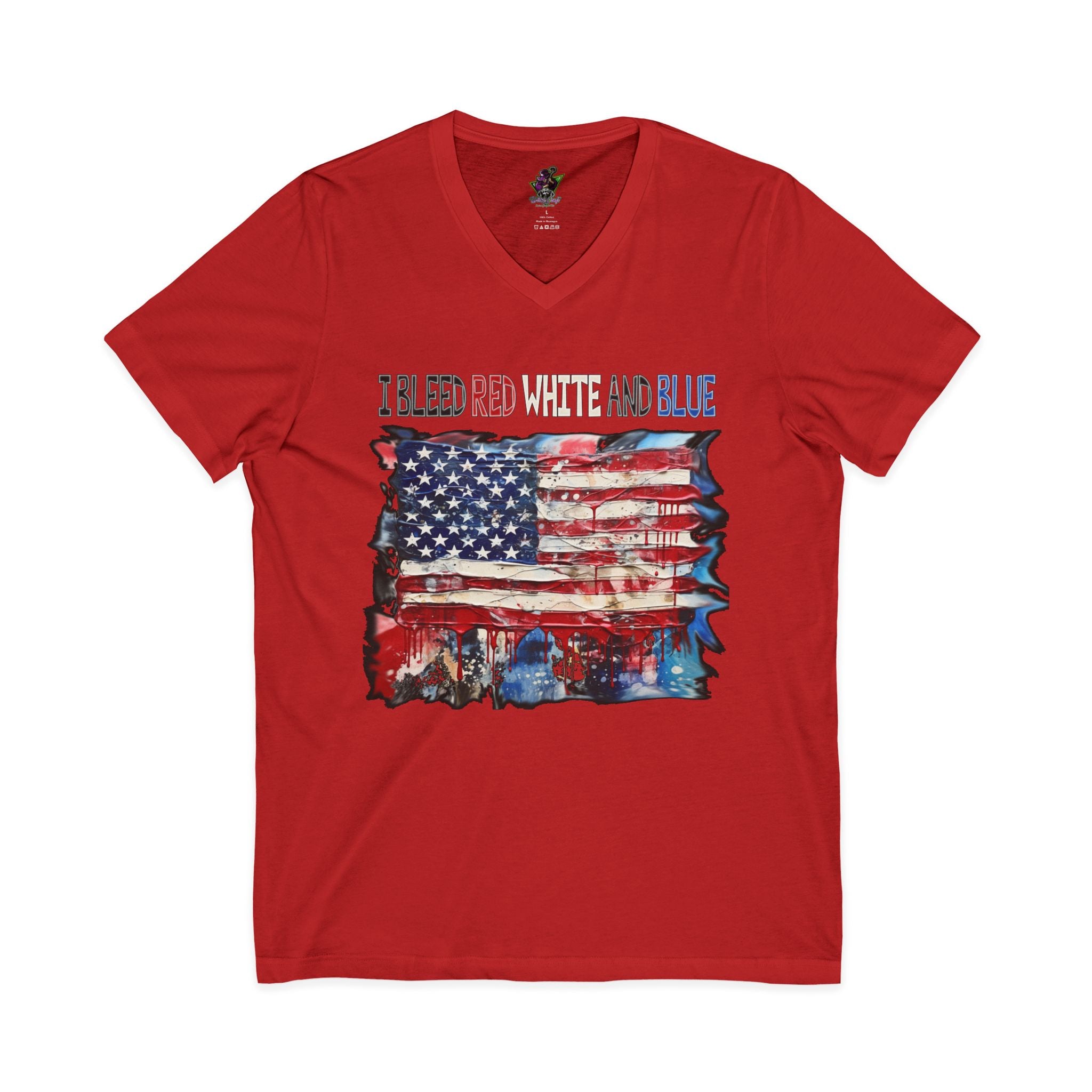 Bleed Red White & Blue / V‑Neck Tee