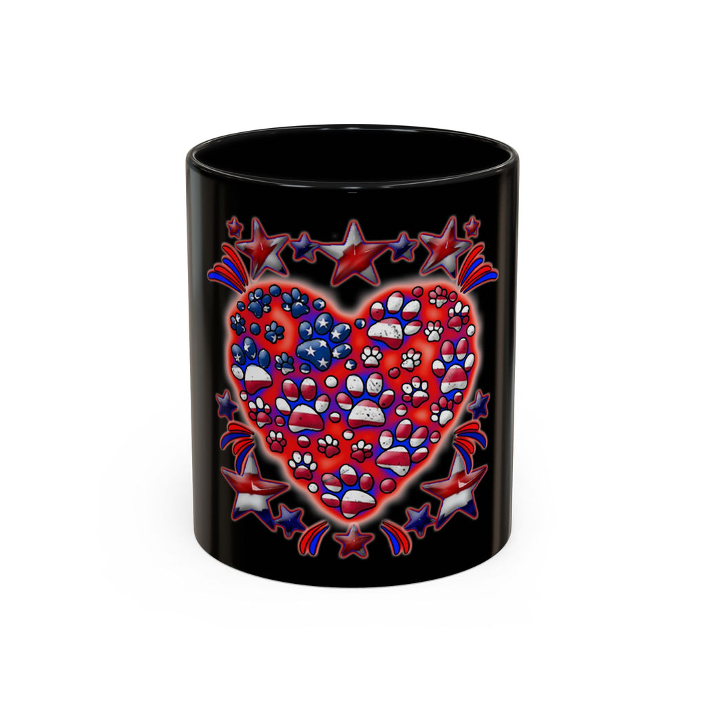 Patriotic Dog Heart / Accent Coffee Mug 11/15oz