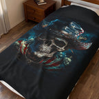 Skull Cowboy / Velveteen Plush Blanket