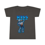 Toddler T-Shirt - KISS Band Graphic Tee (Blue Retro Rock Guitar Design)