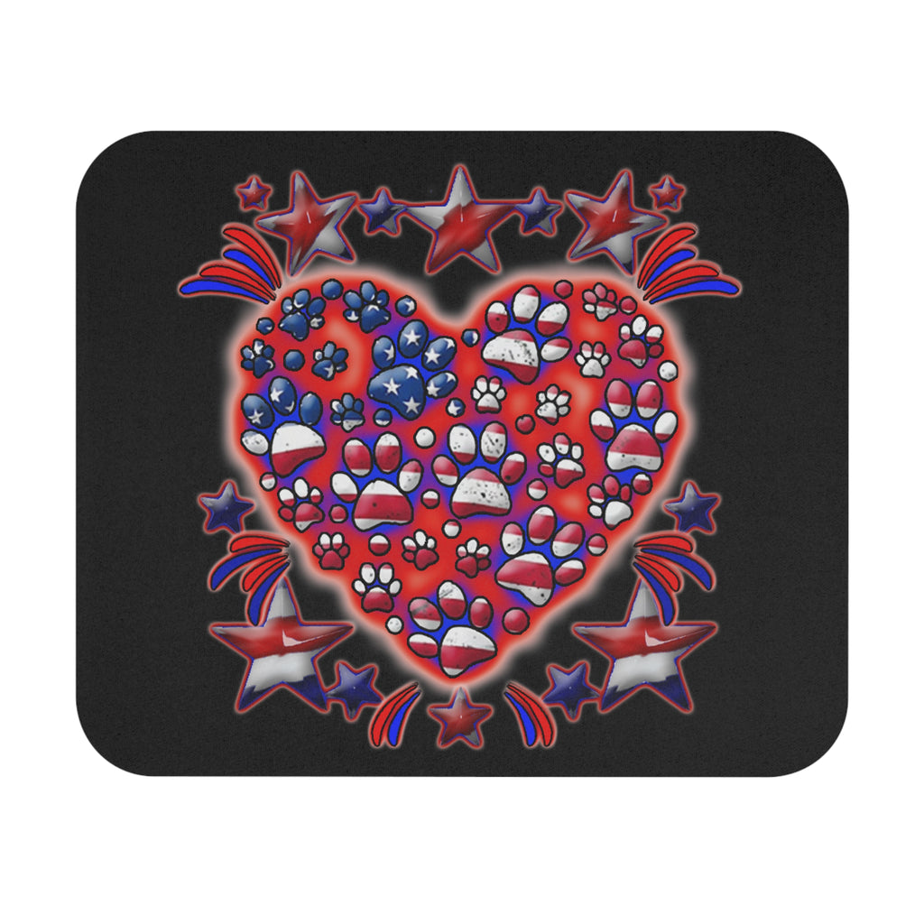 Patriotic Dog Heart / Gaming Mouse Pad