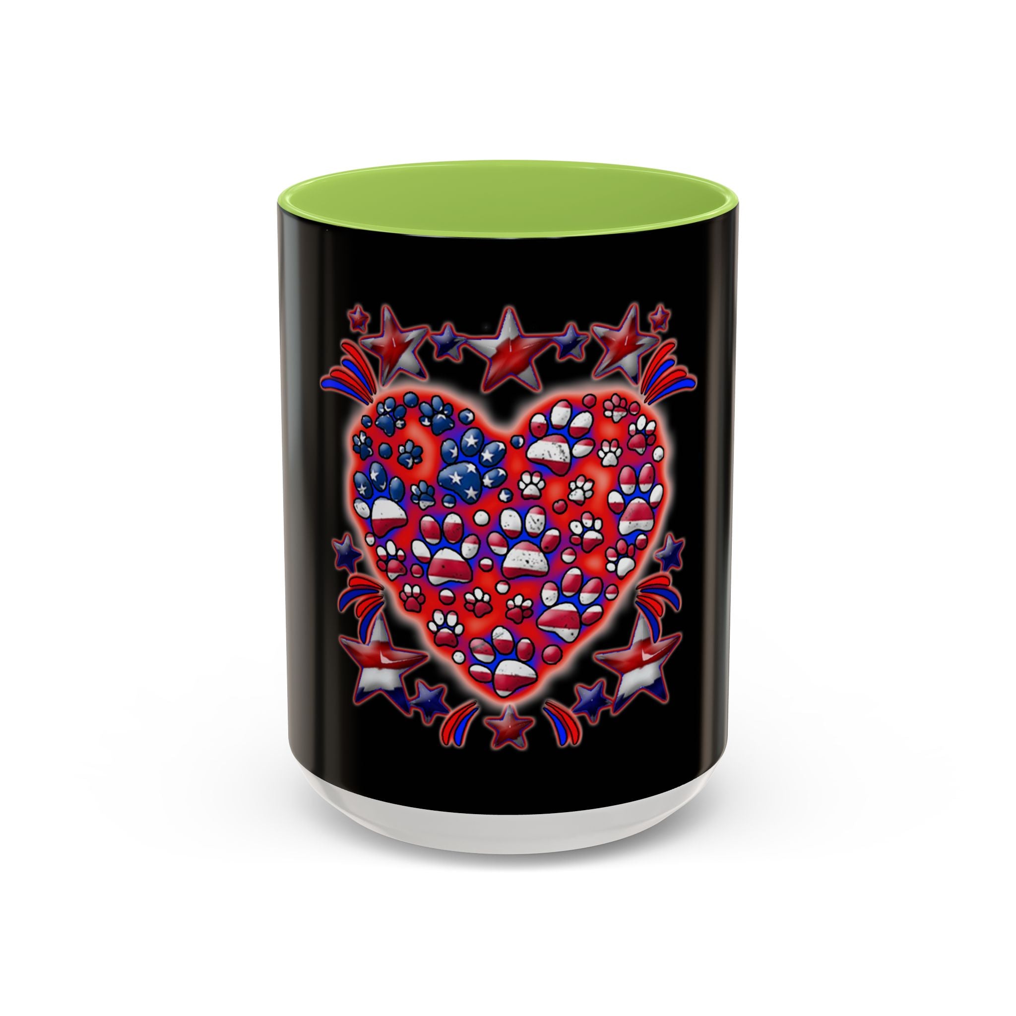 Patriotic Dog Heart / Accent Coffee Mug 11/15oz