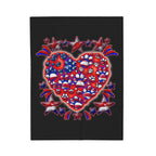 Patriotic Dog Heart / Velveteen Plush Blanket