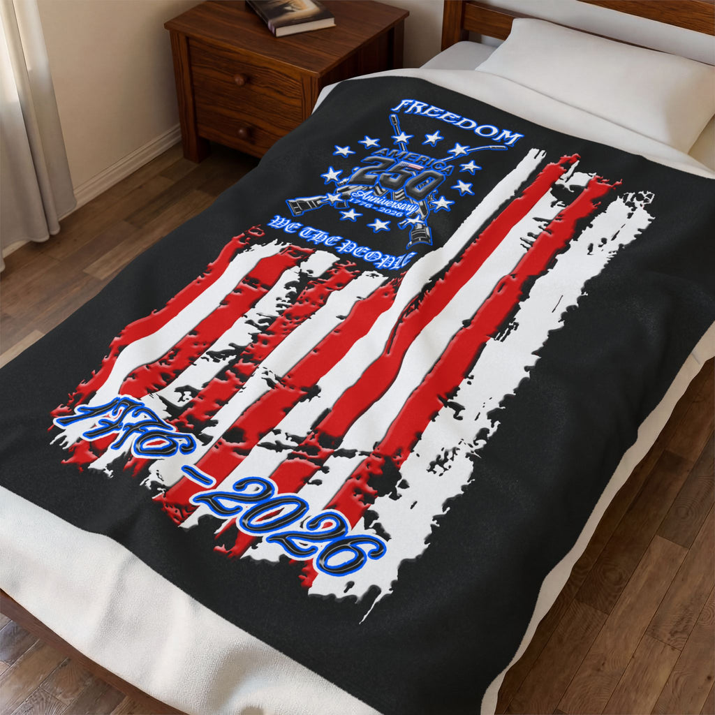 250 Anniversary Freedom 1776–2026 / Velveteen Plush Blanket