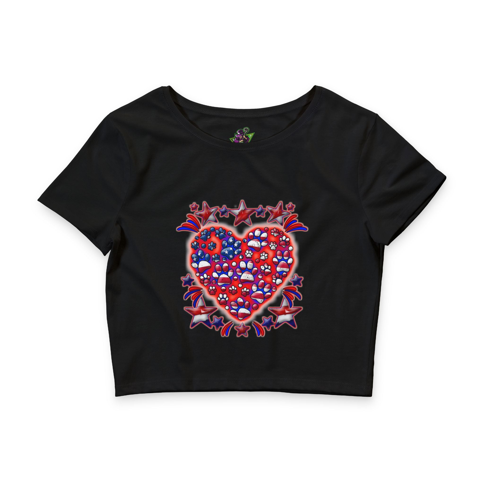 Patriotic Dog Heart / Crop Top