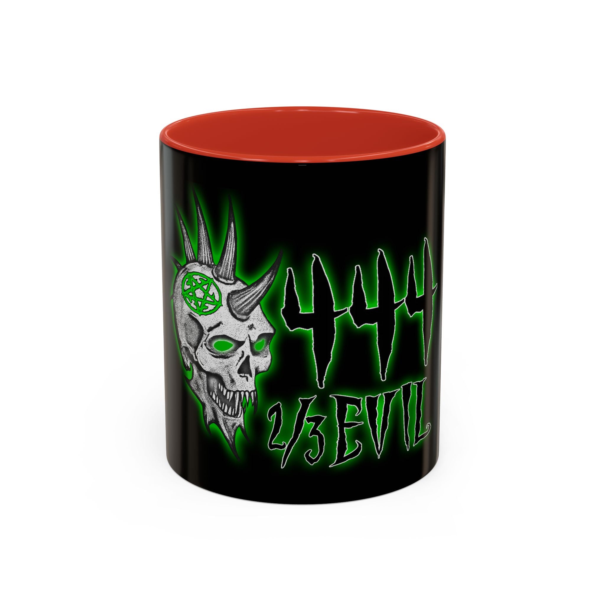 2/3 Evil Punk Skull / Accent Coffee Mug 11/15oz
