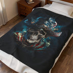 Skull Cowboy / Velveteen Plush Blanket