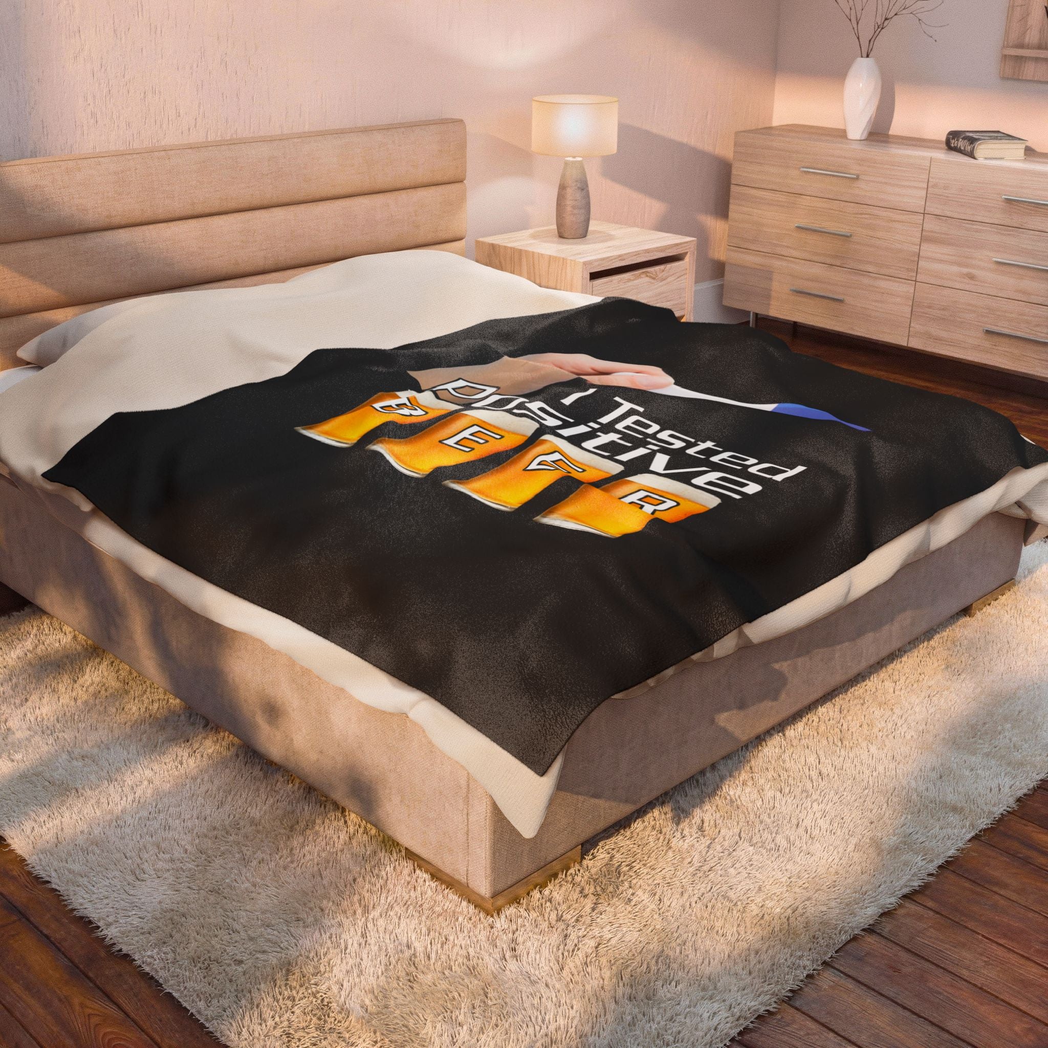 Tested Positive Beer/ Veviteen Plush Blanket