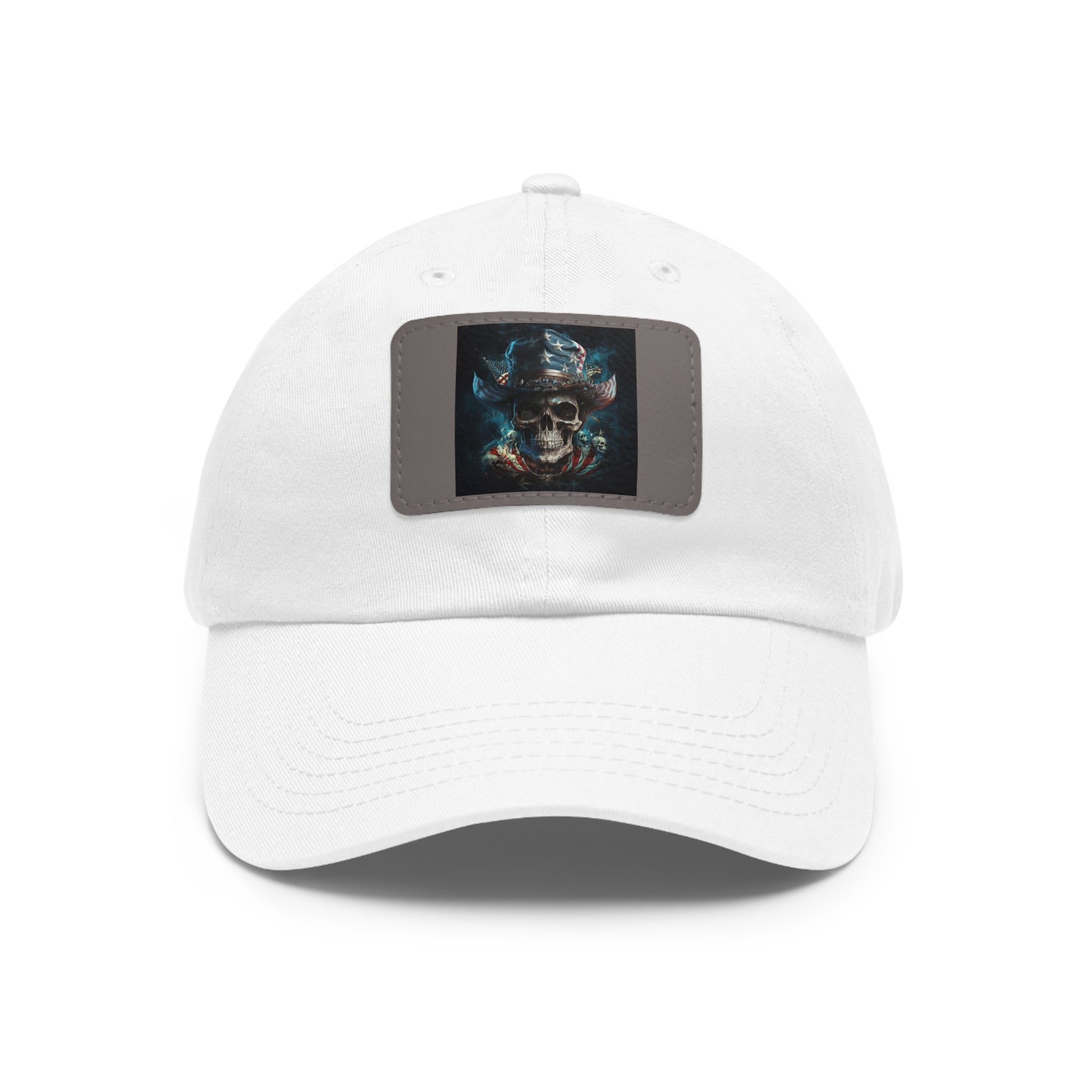 Skull Cowboy / Leather Patch Hat