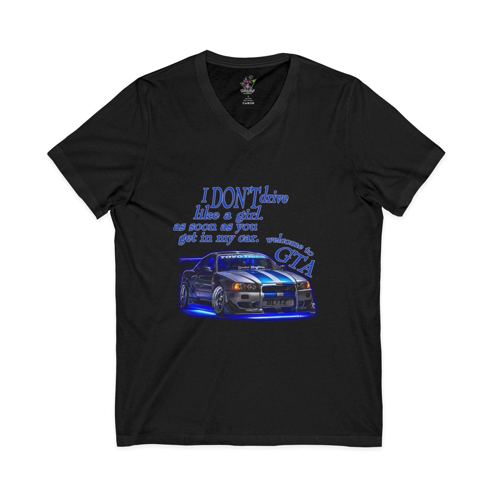 Don't Drive Like A Girl Blue / V-Neck Tee