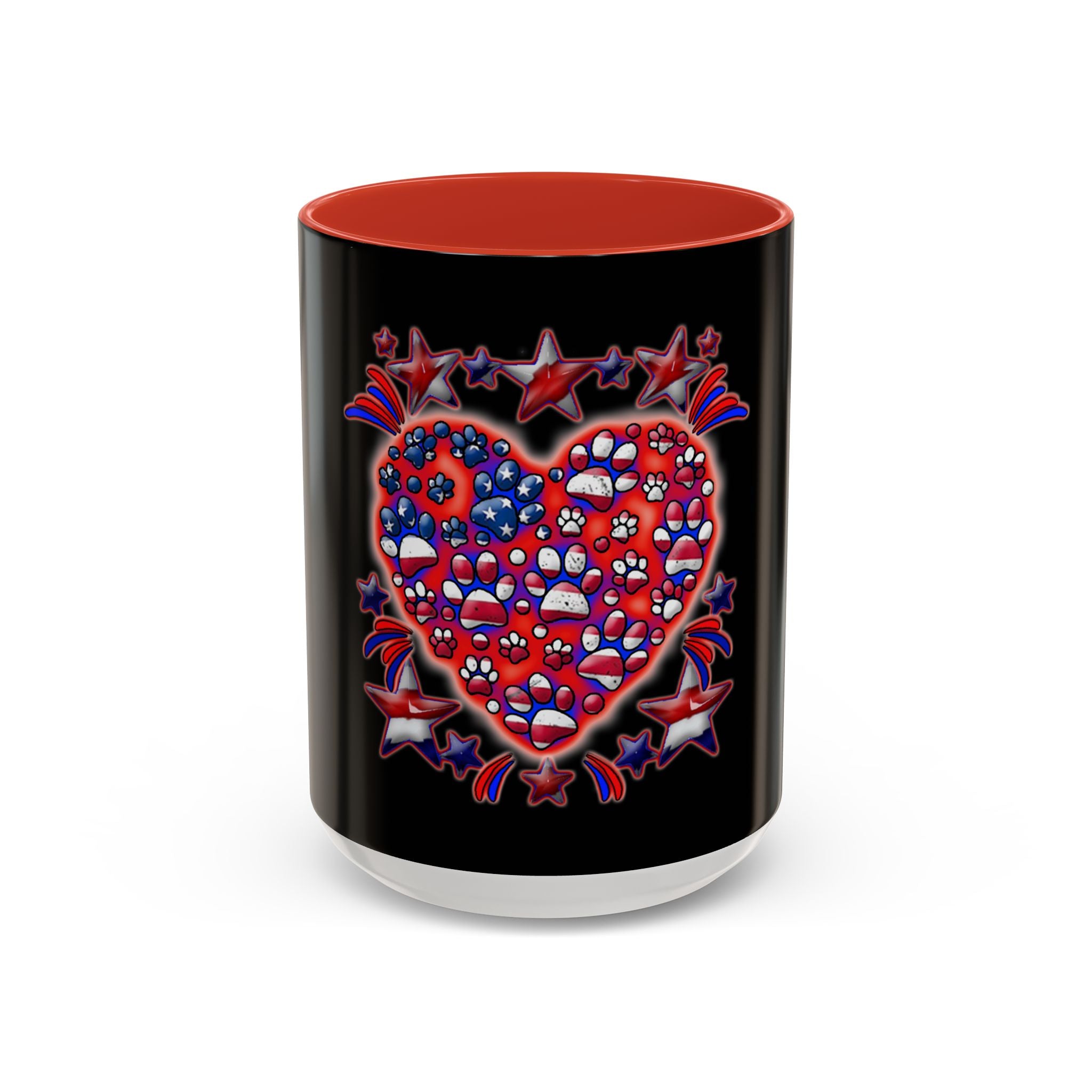 Patriotic Dog Heart / Accent Coffee Mug 11/15oz
