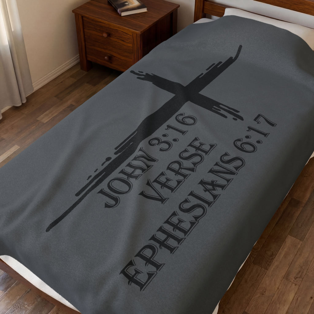John 3:16 / Ephesians 6:17 / Velveteen Plush Blanket