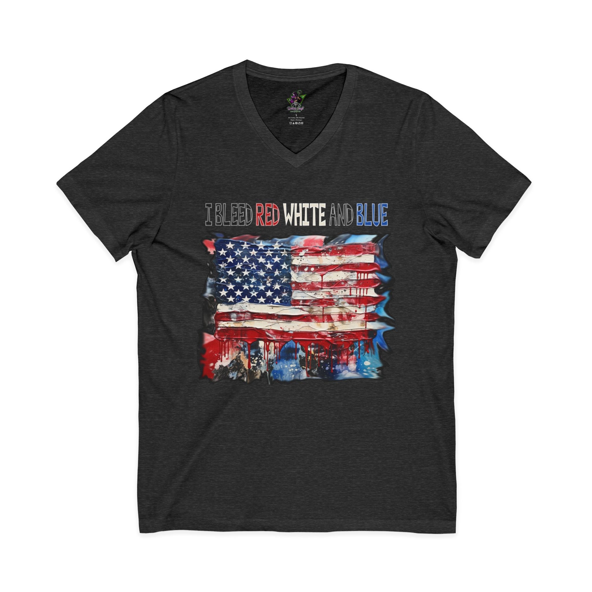 Bleed Red White & Blue / V‑Neck Tee