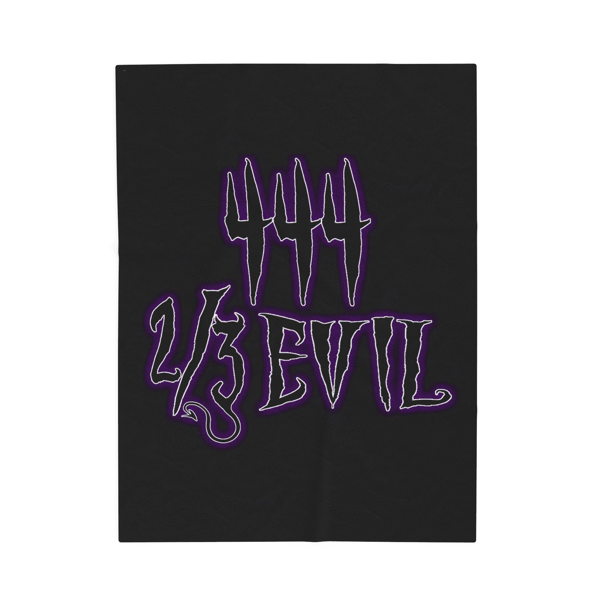 2/3 Evil Gothic Purple Script / Velveteen Plush Blanket