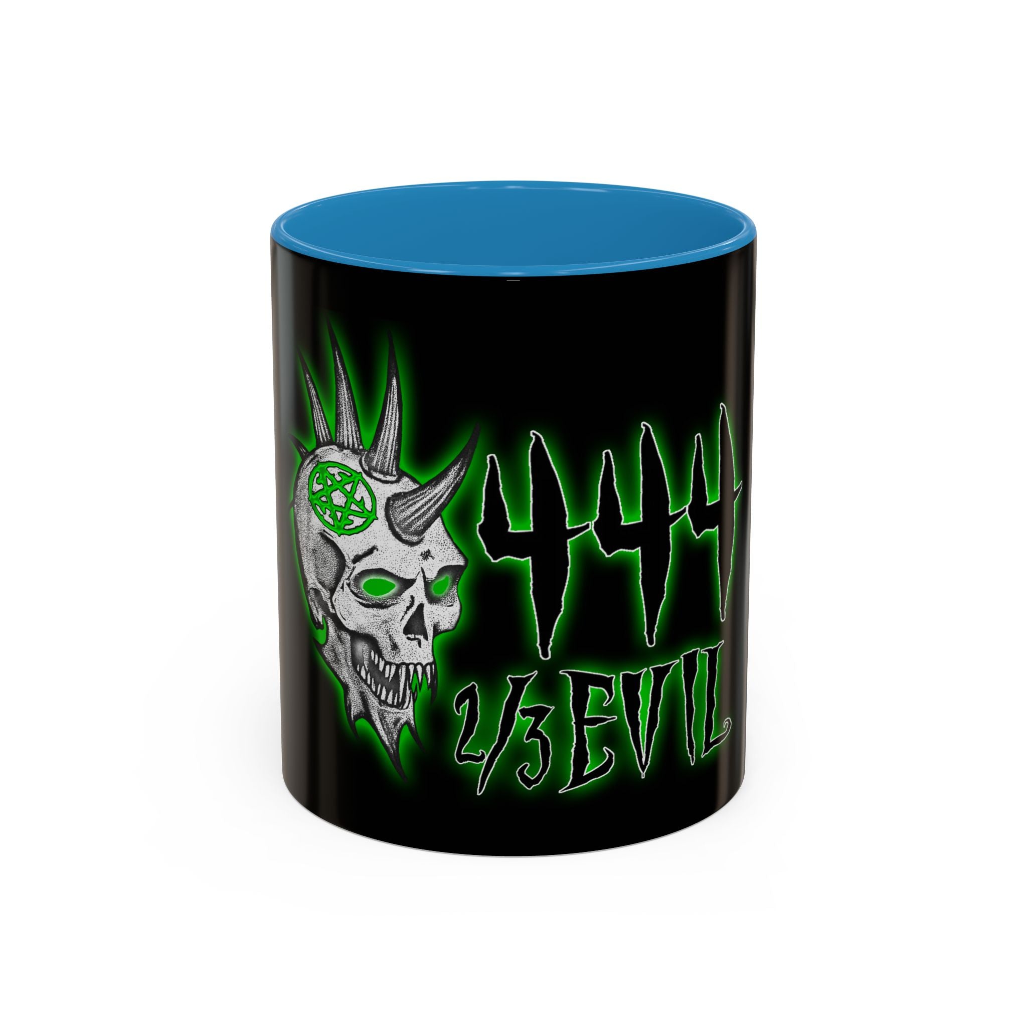 2/3 Evil Punk Skull / Accent Coffee Mug 11/15oz