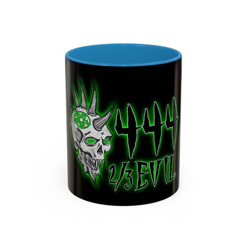 2/3 Evil Punk Skull / Accent Coffee Mug 11/15oz