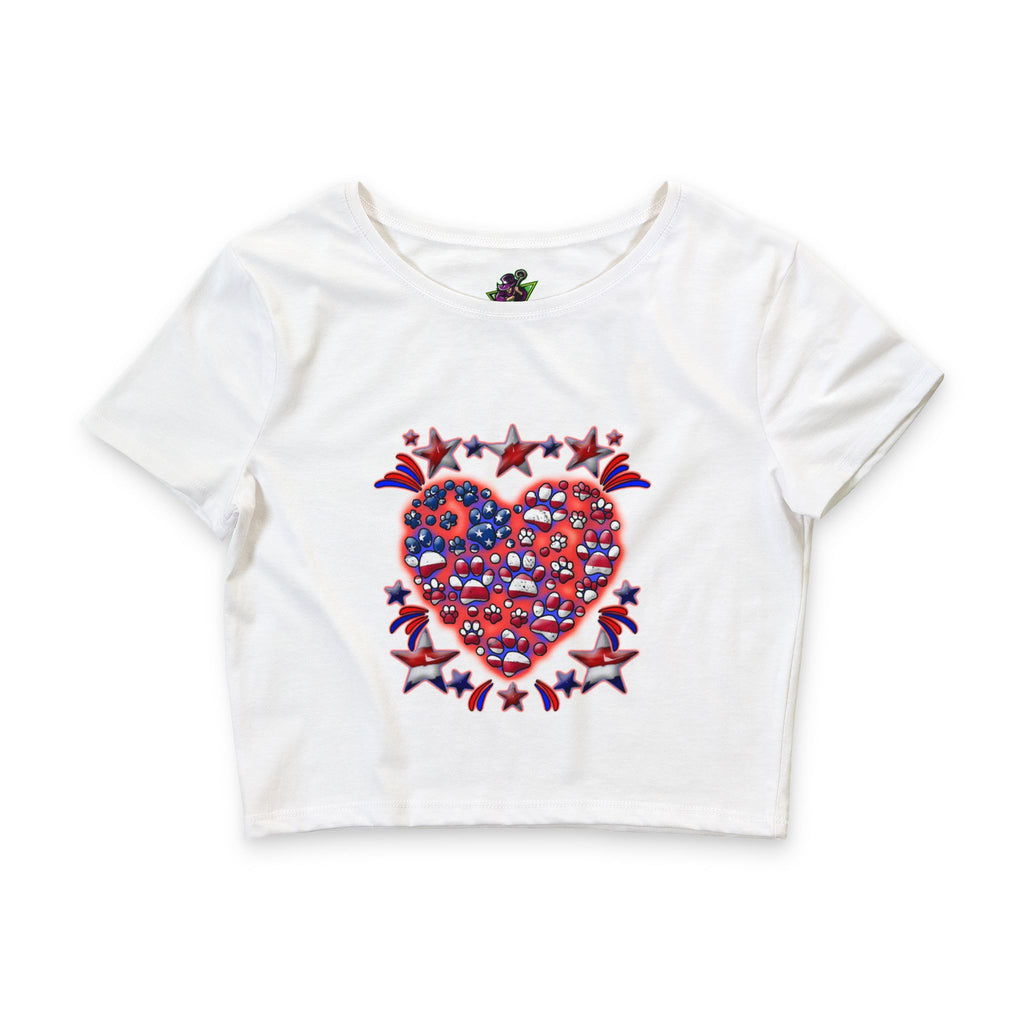 Patriotic Dog Heart / Crop Top