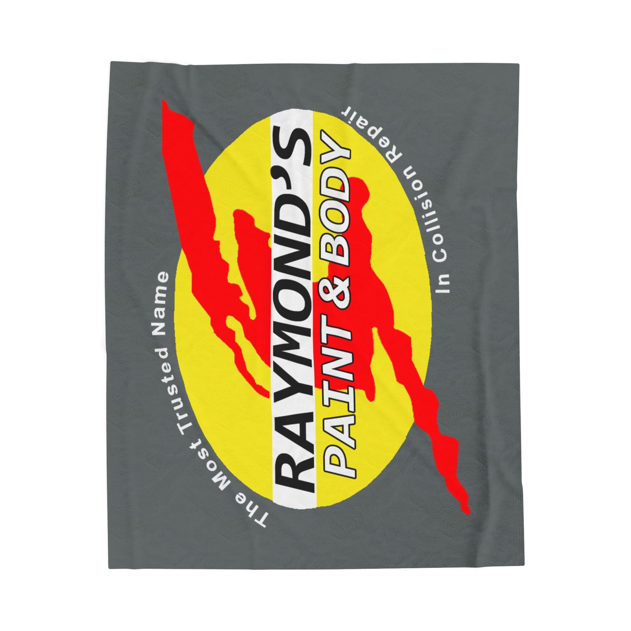 Raymond's Paint & Body Logo / Velveteen Plush Blanket