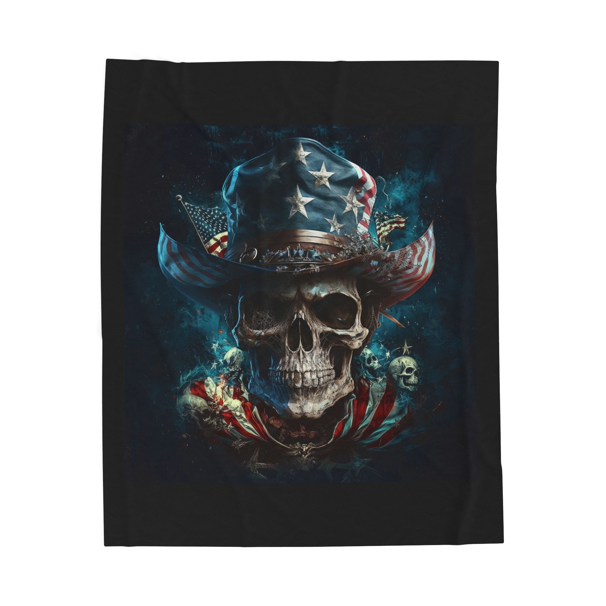 Skull Cowboy / Velveteen Plush Blanket