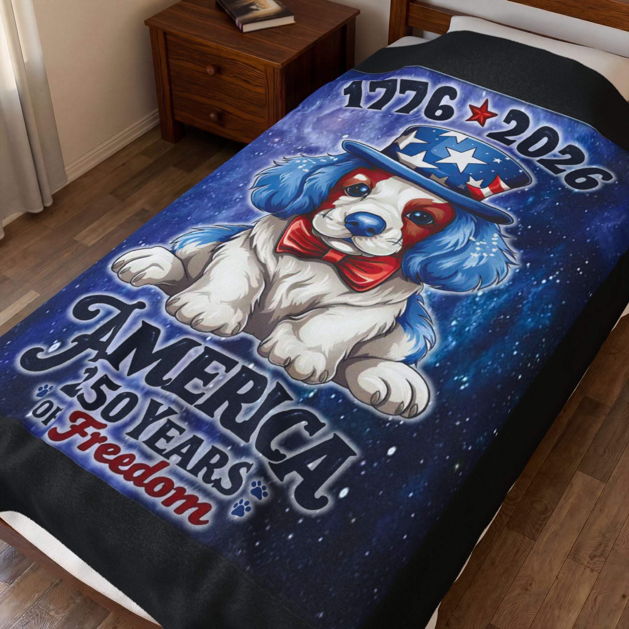 American Puppy 250th / Velveteen Plush Blanket